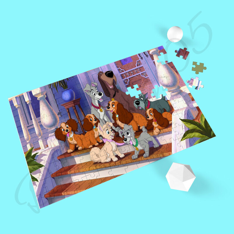 35 300 500 1000 sztuk puzzle dla dzieci i dorośli Disney klasyczna animacja Movie Lady i Tramp drewniane puzzle zabawki