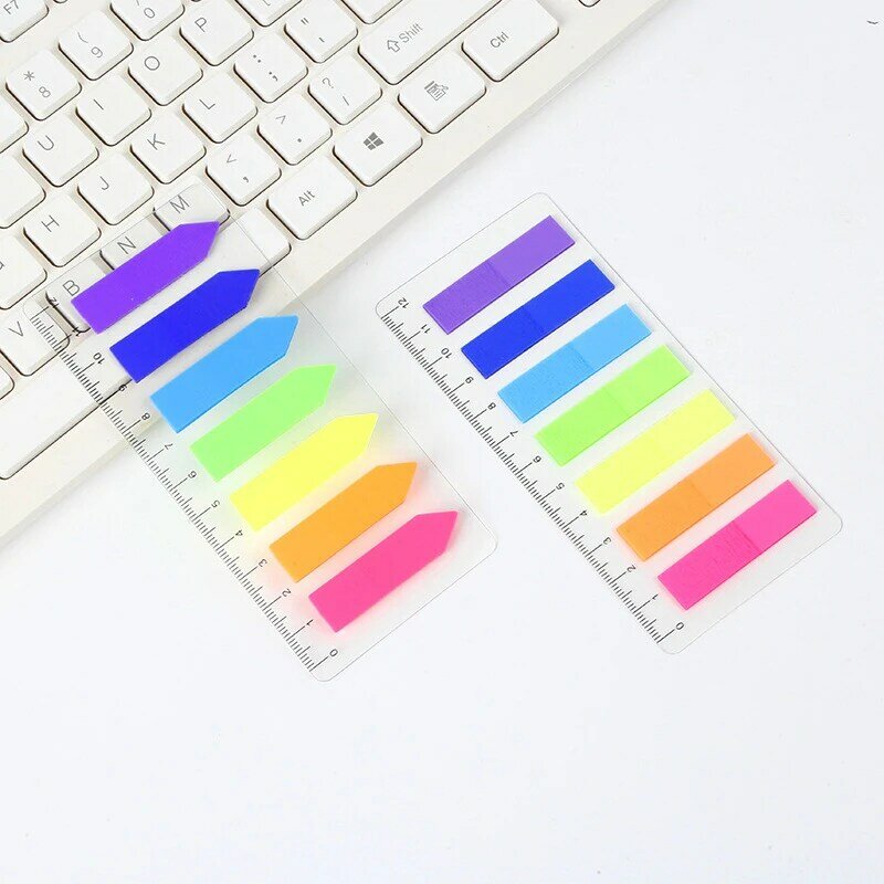 125pcs/set Morandi Transparent Fluorescent Index Tabs PET Arrow Flags Sticky Note For Page Marker Planner Stickers Office School