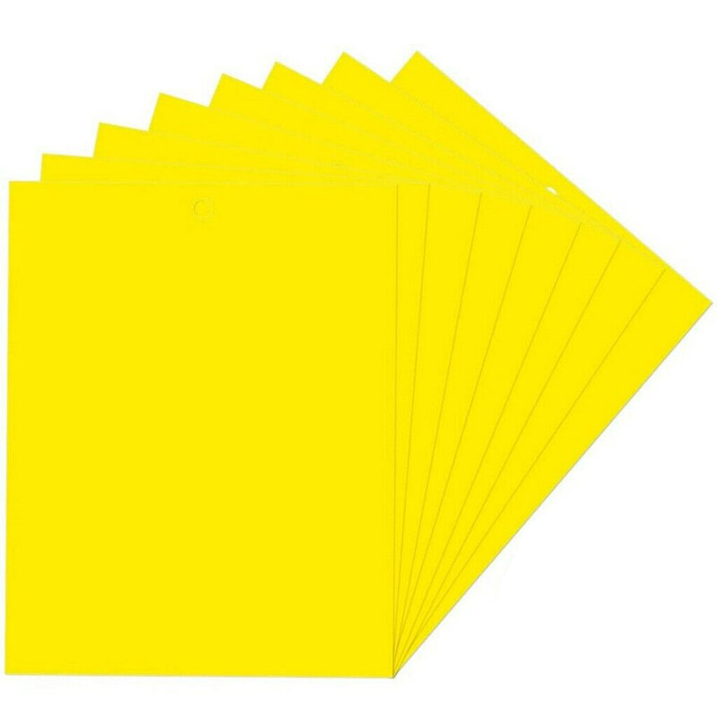 100Pcs Sticky Fly Trap Paper Yellow Traps Fruit Flies Insect Glue Catcher Dual-Sided 20X15cm