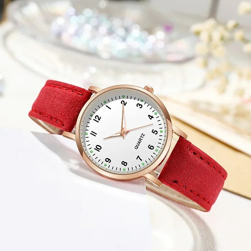 Женские часы, светящийся кожаный браслет, простые часы, элегантные модные кварцевые часы, женские наручные часы, Montre Femme Reloj Mujer