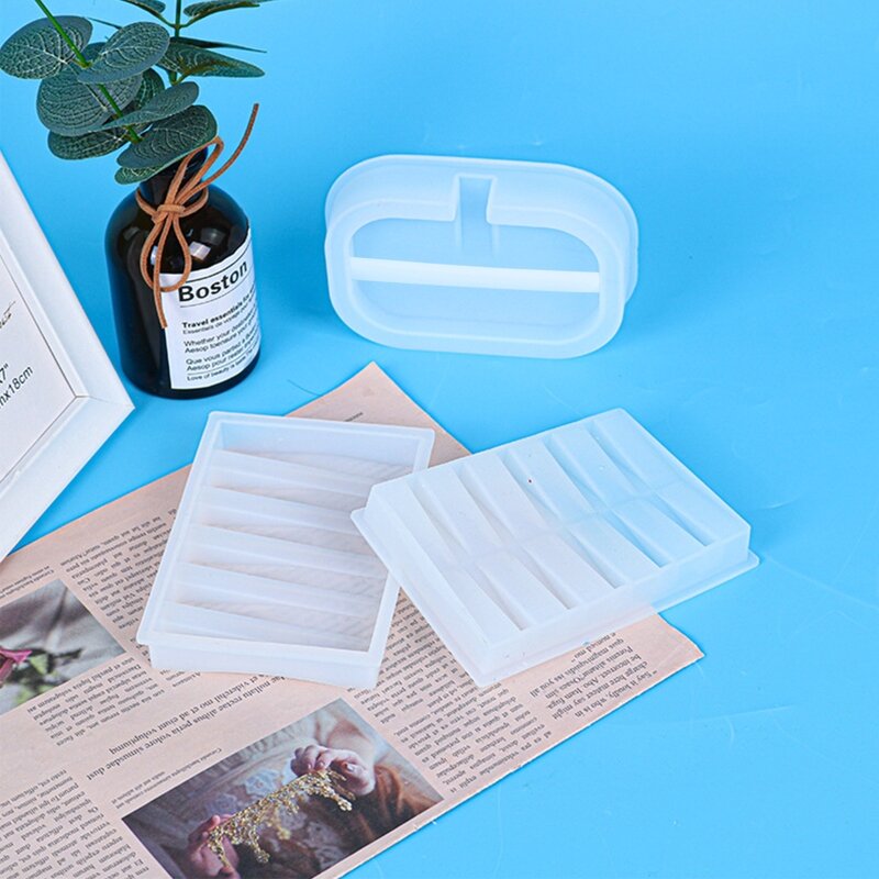 Soap Dish Epoxy DIY Crafts Soap Tray Resin Mold Handmade Soap Box Silicone Mold 517F