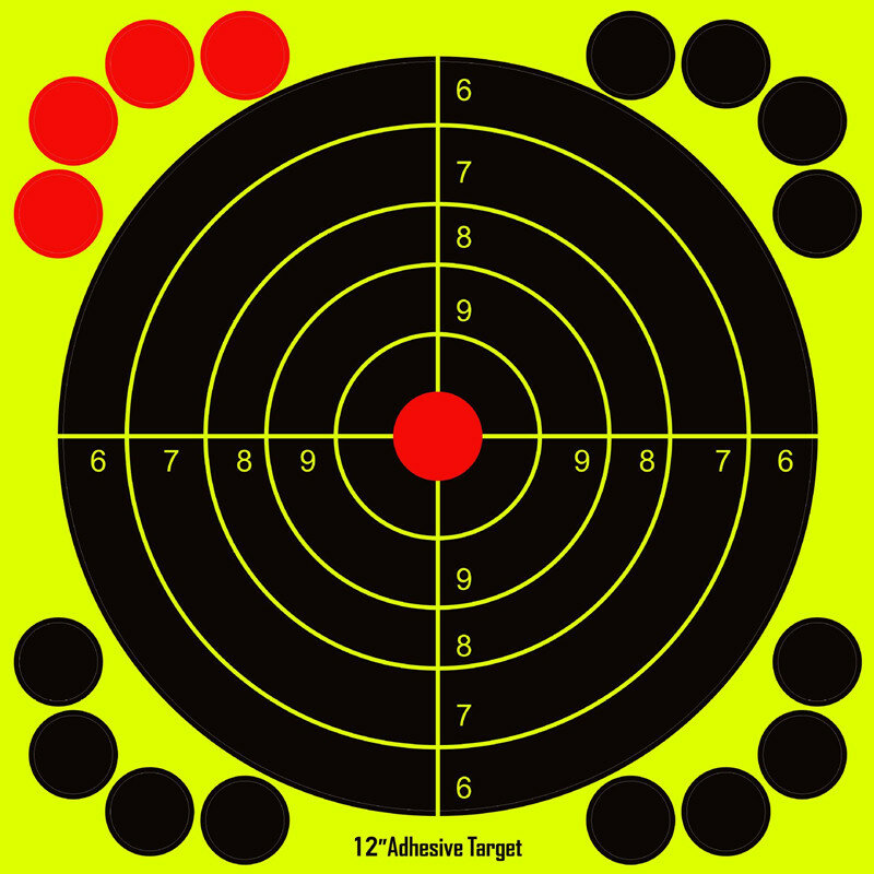 10 lembar/pak 12 inci neon terang Target percikan kuning stiker-perekat Target menembak reaktif