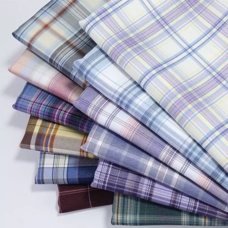 Plaid Fabric By The Meter JK Uniform Grid Clothing Pleated Skirt Dress Fabrics Brocade for Sewing Polyester Per Geometric Diy
