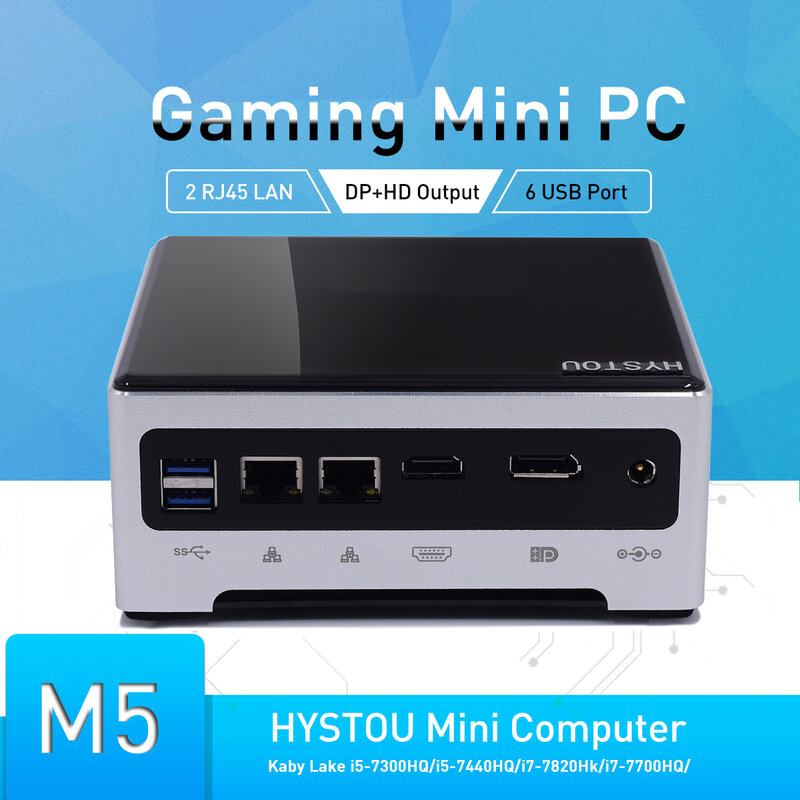 Hystou M5 Intel Core i7 i9 CPU Mini Pc processore Windows 10/11 Linux DDR4 M.2 SSD Computer da gioco Desktop