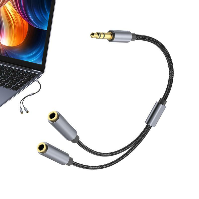 Y Splitter 3.5mm słuchawki rozdzielacz Audio jasne złącze Adapter do słuchawek jakości dźwięku dla telefonu, komputera PC