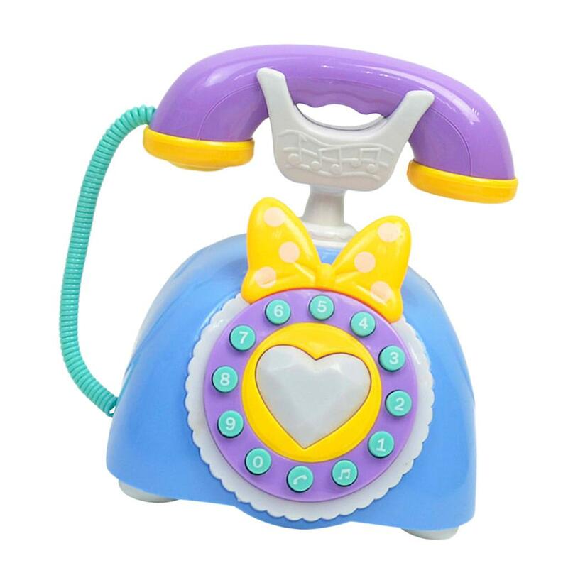 Пластиковый электронный стационарный телефон в винтажном стиле, детская игрушка для раннего развития, подарок на день рождения