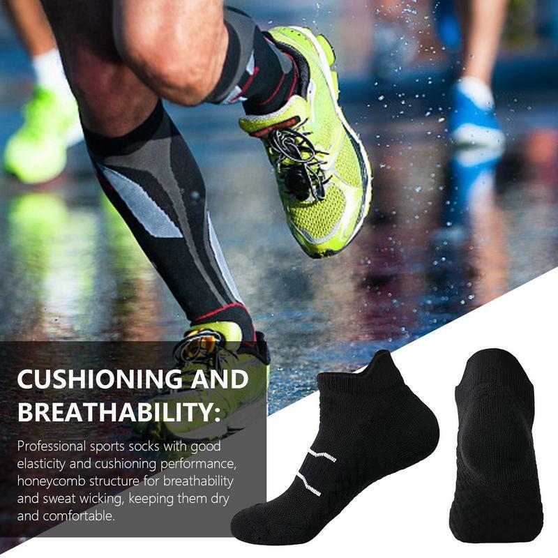 Meias de corte baixo almofadadas atléticas, meias de tornozelo unisex, antiderrapante, características anti-odor, absorção de umidade, corrida, esportes