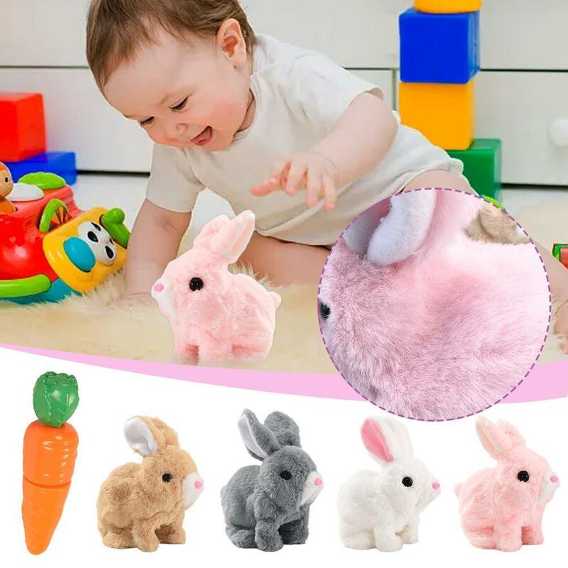 Muñeco de peluche de simulación de conejo parlante eléctrico para caminar para niños, juguete educativo, juego de simulación, juguetes de ducación de mascotas para niños