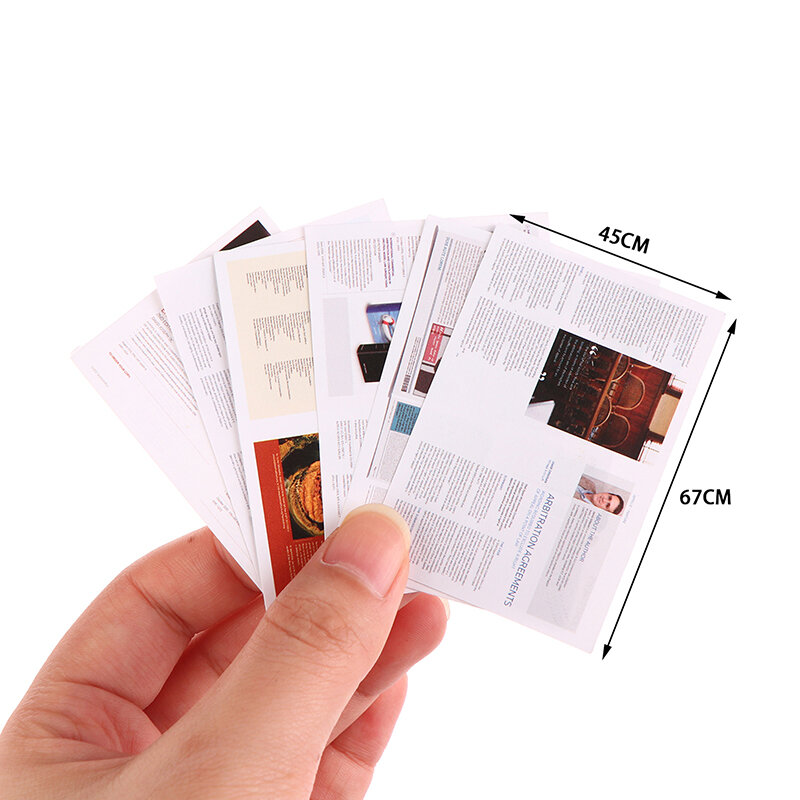 6 buah/set properti majalah berita simulasi Mini koran warna dekorasi rumah boneka alat peraga adegan menembak