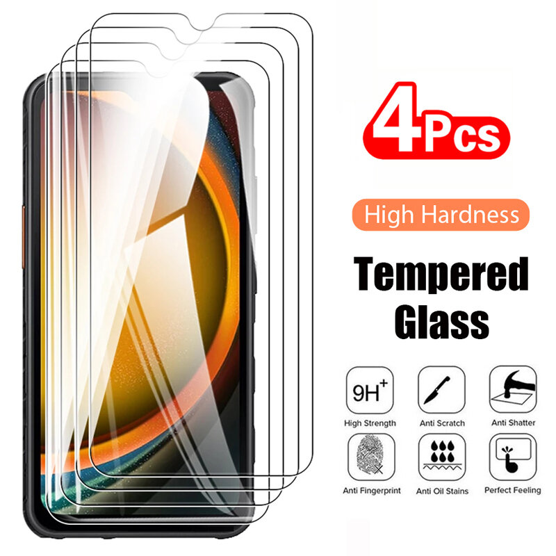 Película protetora de vidro temperado transparente para samsung xcover 7 6 pro 5, 4pcs