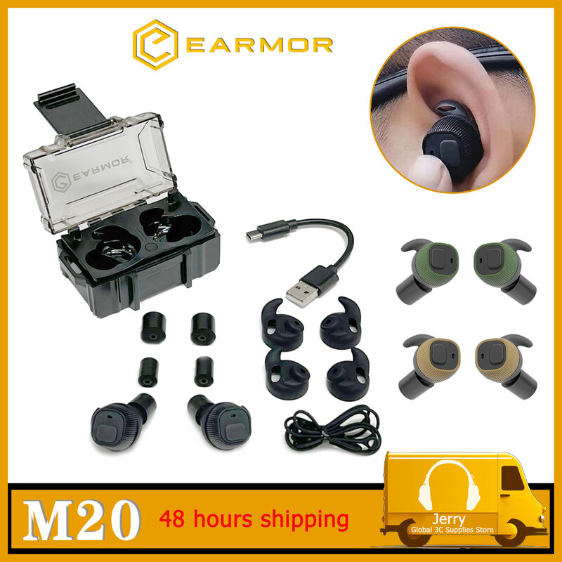 Earmor-auriculares tácticos M20 MOD3, cascos electrónicos antirruido, cancelación de ruido, protección auditiva para tiro
