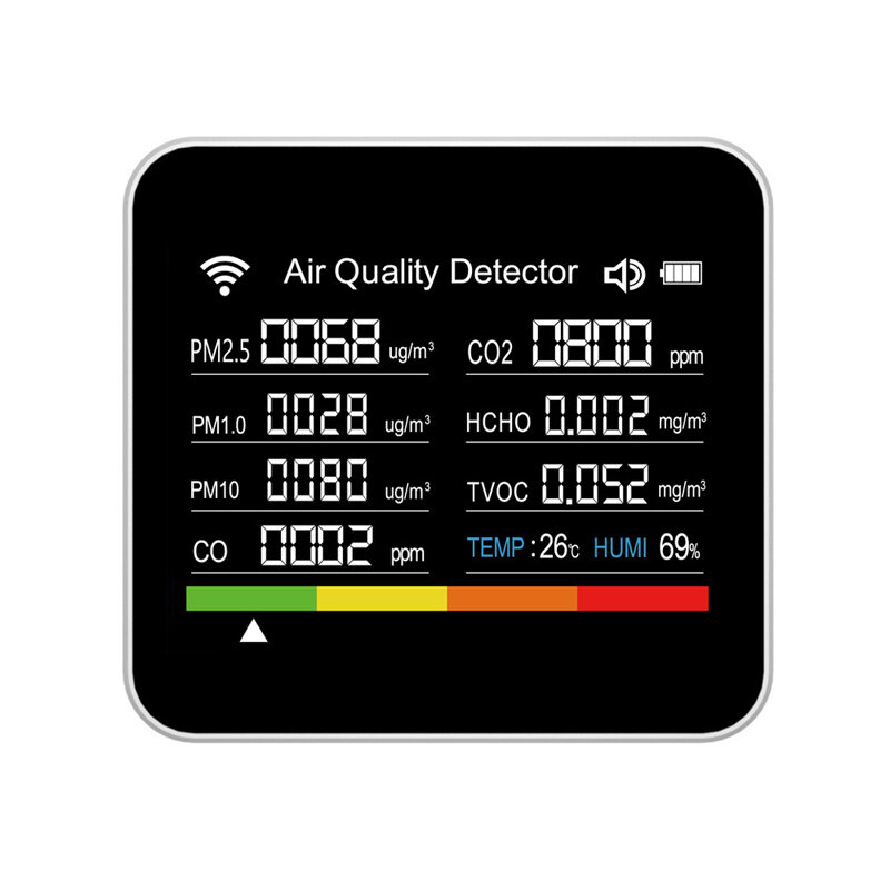 Temperatur-und Feuchtigkeit sensor Luftqualität detektor Kohlendioxid monitor pm 2,5 pm2.5 pm10 co tvoc hcho Schadstoff detektor