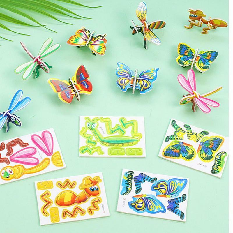 3D Animal Puzzle For Kids Educational Montessori Toys 10 sheet DIY Manual Assembly Three-dimensional Model Toy Gift For Boy Girl