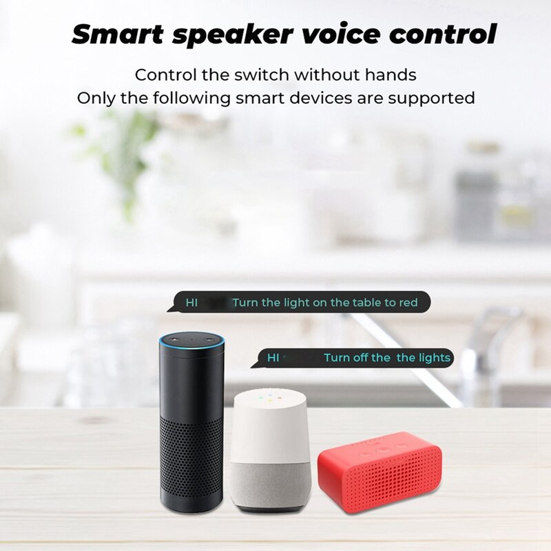 Tuya Wifi Wand Smart Socket Voice Timing Stromzähler 147Smart Socket Fernbedienung uns und EU Universal