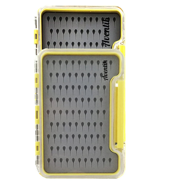 Aventik 100% wodoodporne pudełko na muchy podkładka silikonowa pianka przezroczyste pudełko wędkarskie przechowywanie wędkarskie