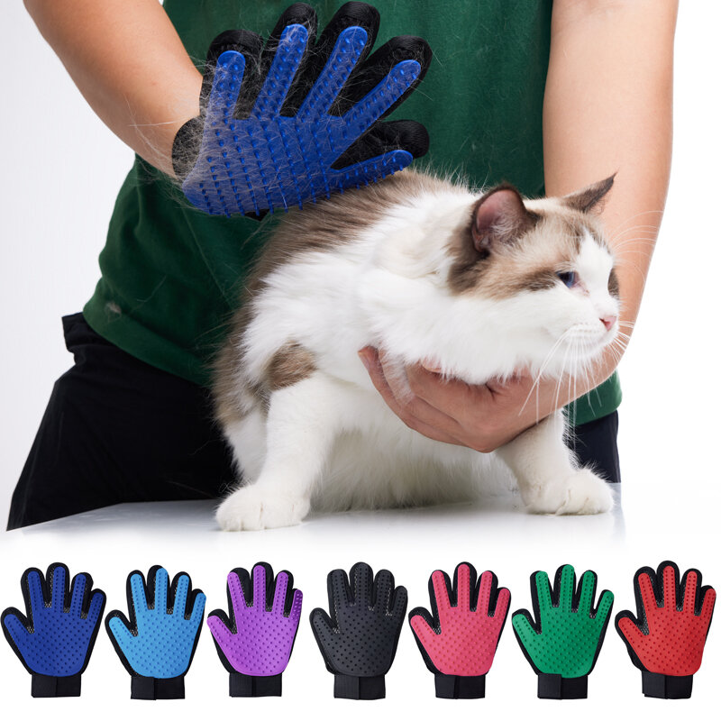 Перчатка для груминга домашних животных, щетка для вычесывания и удаления шерсти у кошек и собак, средство для ванны и массажа животных