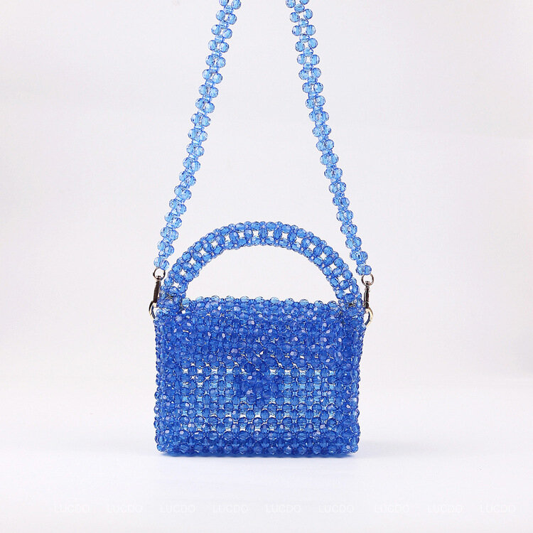 Handmade Acrylic Purses and Handbags Summer Beach Clutch Customized Silver Beaded Bag Party Women Crossbody Tote Bags 2022 New