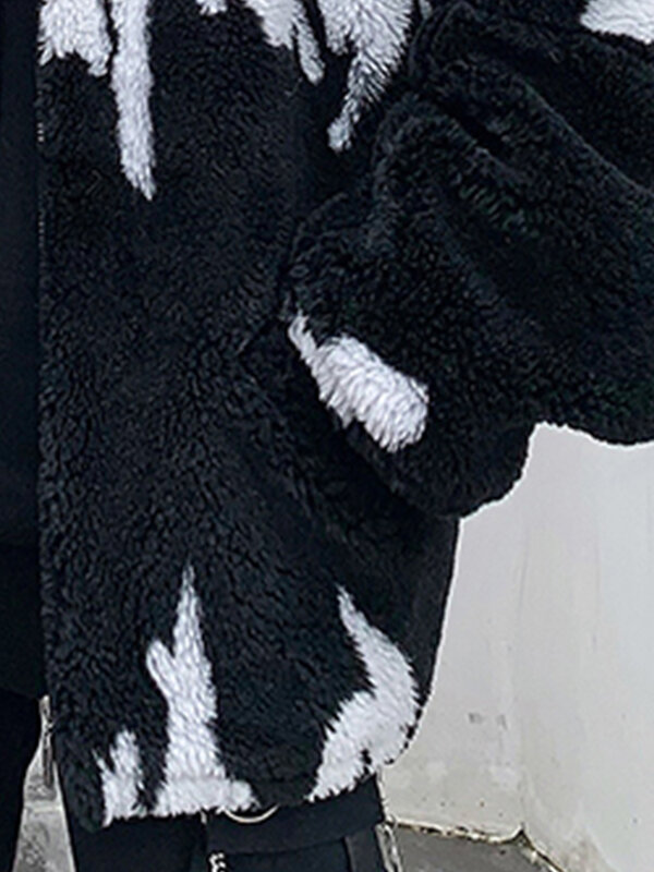 Mauroicardi-Chaqueta de piel sintética para hombre, abrigo grueso y cálido de gran tamaño, de manga larga, raglán, con cremallera, ropa de diseñador de lujo, invierno, 2022