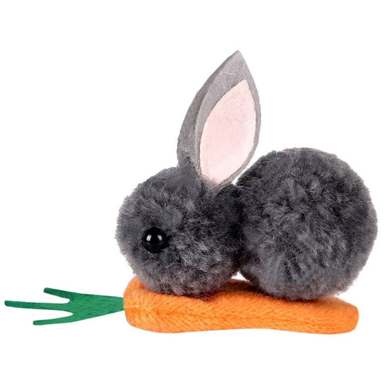 جميل صغير أرنب عيد الفصح أرنب قطيفة مشبك شعر عطلة حفلة ديكور قلادة دروبشيبينغ