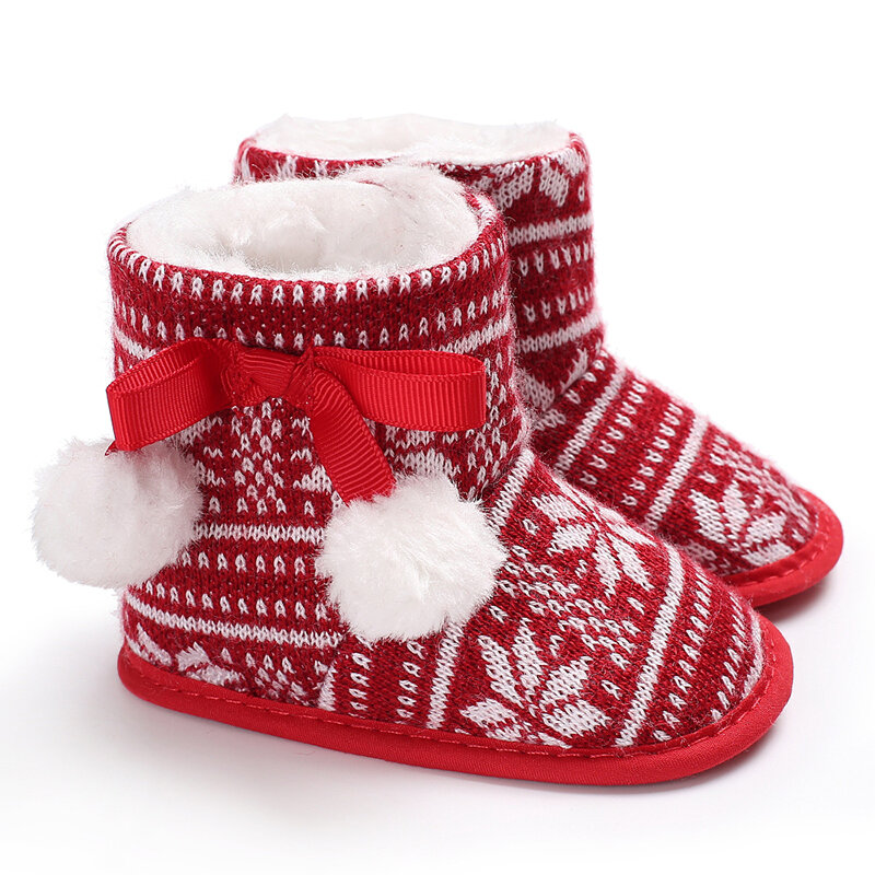 Christmas gift newborn baby shoes boys and girls baby Christmas shoes casual flat sneakers cotton non-slip warm baby boots