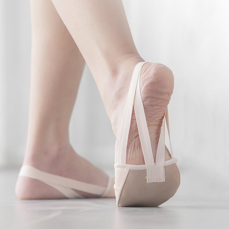 Dança moderna equilíbrio macio inferior sapatos de dança meia comprimento sapatos de ginástica rítmica meias macias ballroom art gym ballet sapatos