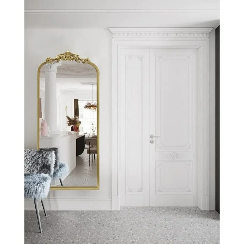 Corpo inteiro arqueado Corpo inteiro Espelho, inspirado barroco, Home Decor, vaidade, Quarto Entryway, Arendahl ouro tradicional