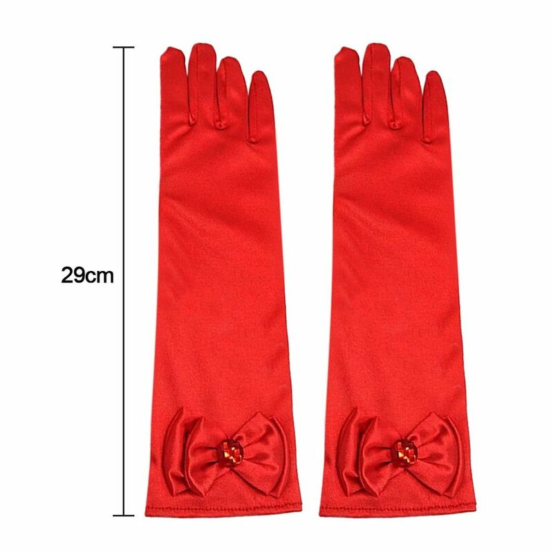Satin Sequins Children's Wear Stage Gloves Skirt Accessories Full Finger Mittens Children Long Gloves