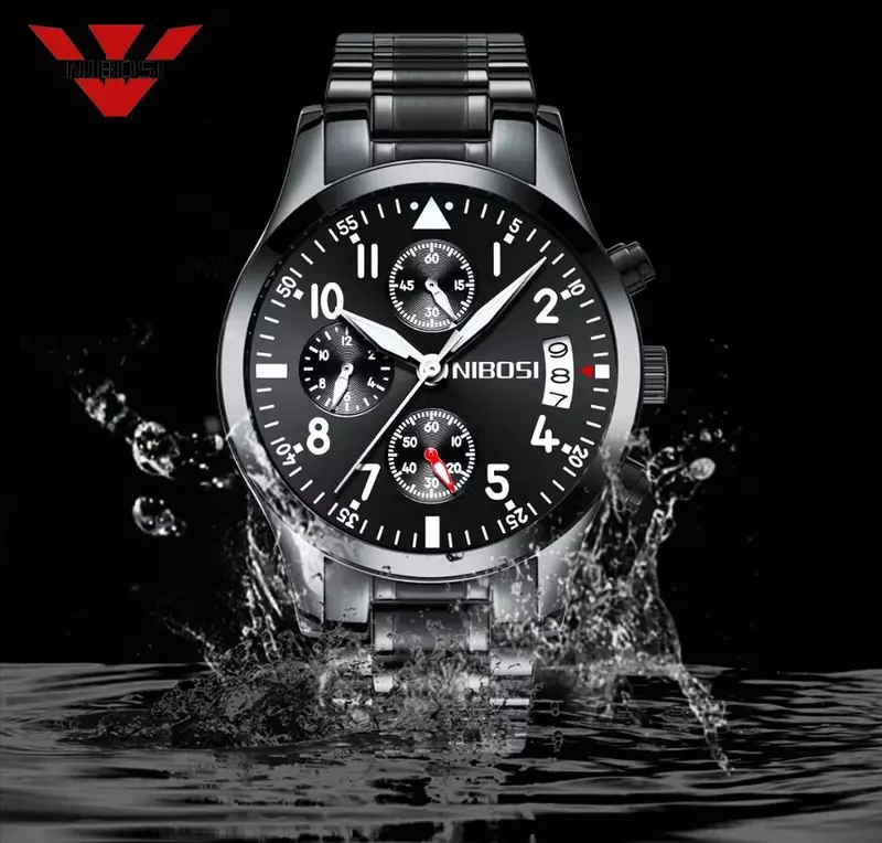 NIBOSI 2024 Mens Watches Top Brand Luxury Business Men Watch Chronograph Male Clock Men Quartz Wristwatches Relogio Masculino