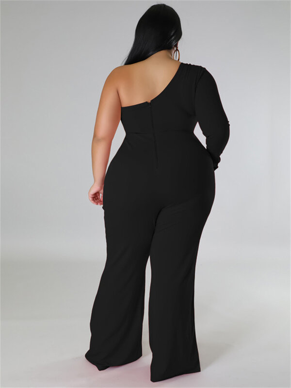 Wmstar Plus Size abbigliamento donna tuta Solid Single Sleeve Fashion Sexy Mesh Side Patchwork pagliaccetto Dropshipping all'ingrosso 2022