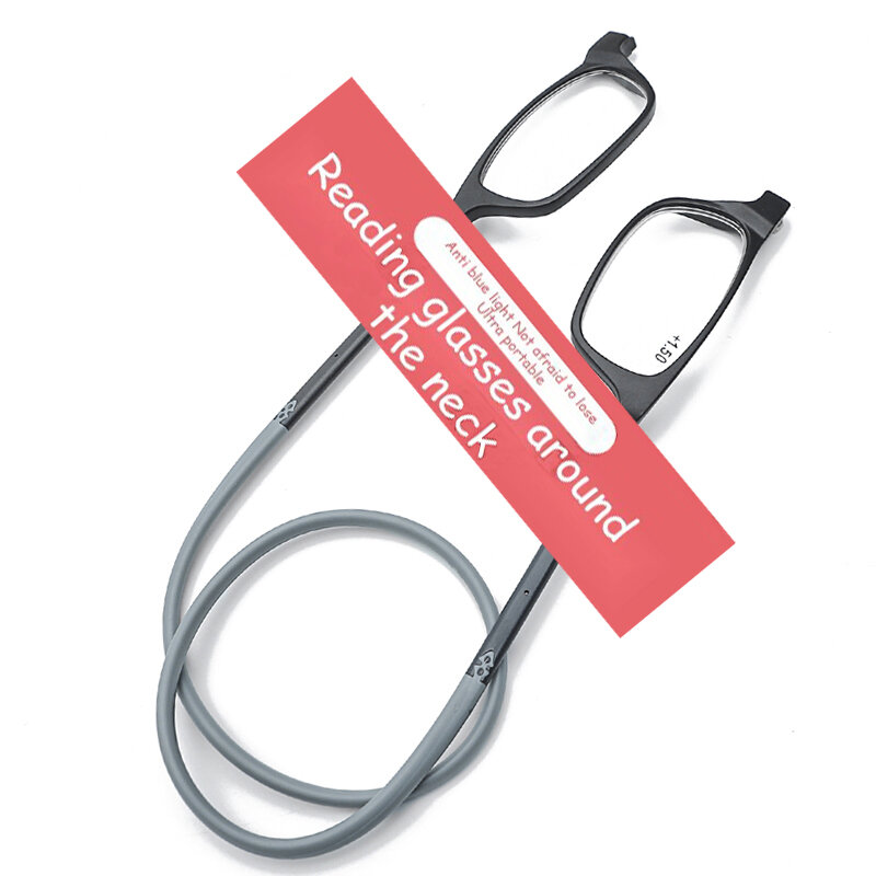 Portable magnetic reading glasses that can be hung around the neck with adjustable lanyard for men and women