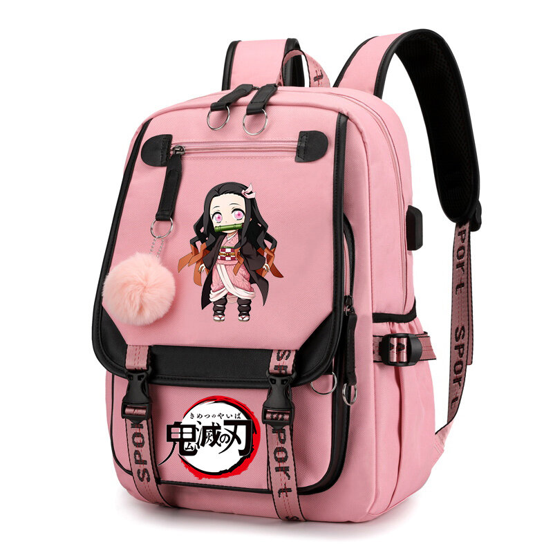 Nowość w stylu Harajuku torby szkolne Anime Demon Slayer Kamado Nezuko plecak dla dzieci dziewczynki Kawaii tornister podróżny plecak damski plecak