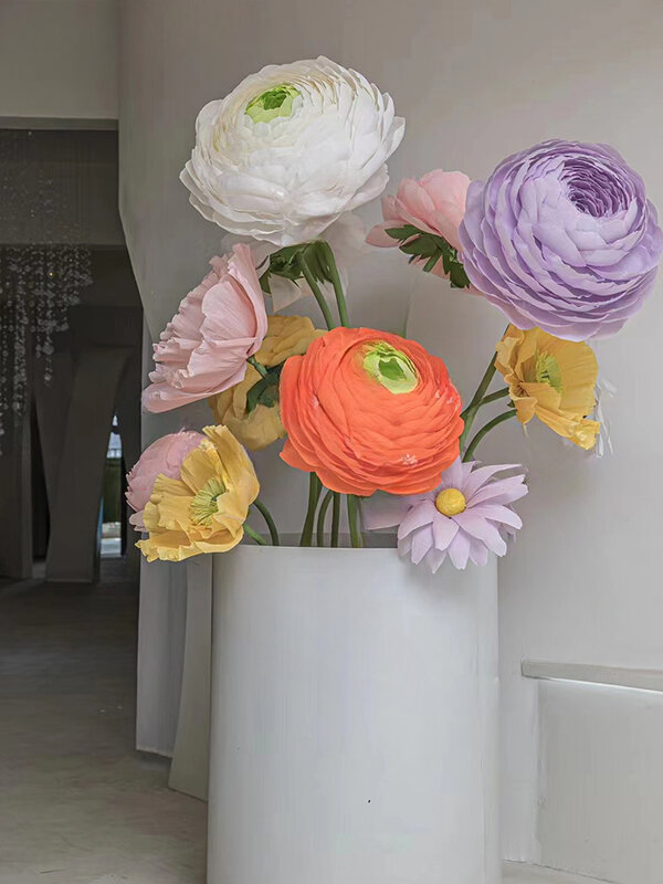 Peony Paper Art Flower Barrel Shopping Mall Service des ventes, Hôtel corrigé par corrigé par
