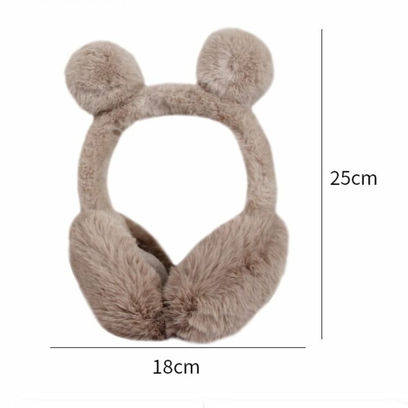 Foldable Winter Warm Earflaps Outdoor Ear Protection Bear Ears Fluffy Ear Cover Plush Cold Protection Ear Muffs Women