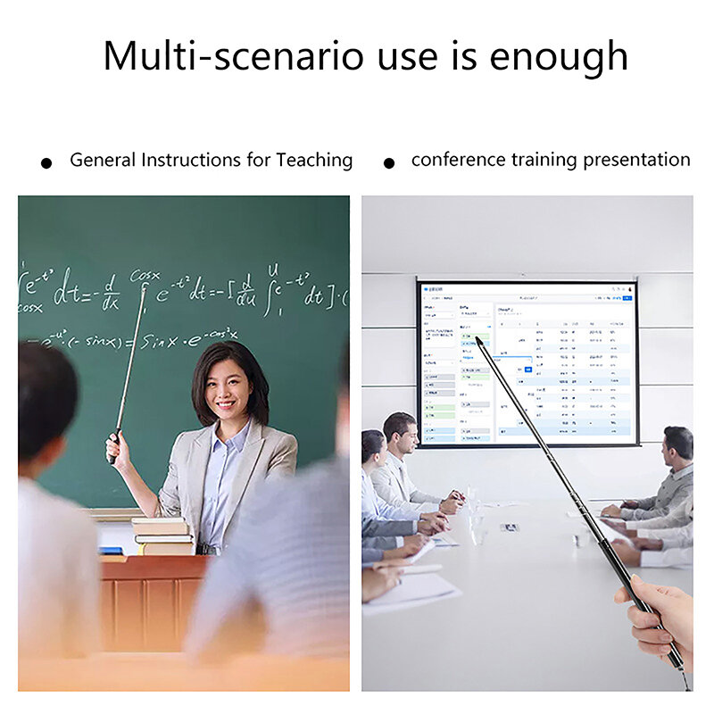 Classroom Presentation Pointer Stick, extensível retrátil para apresentador, Handheld Telescopic Teaching Tool, Vision Test Stick