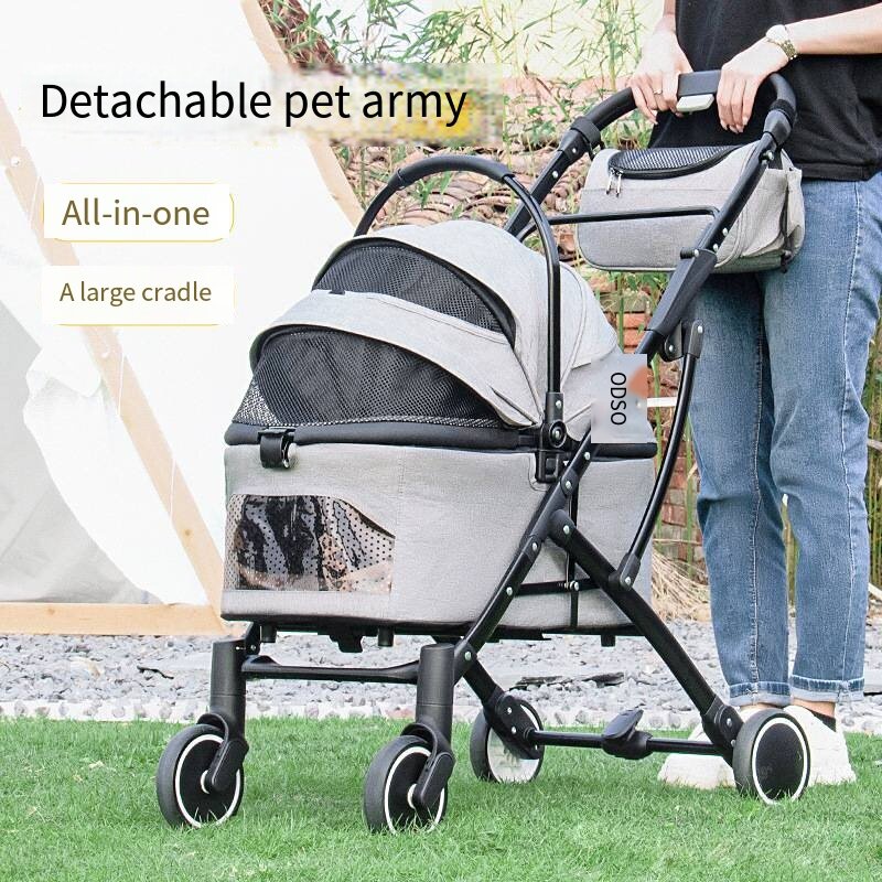 Pet Carts Cats Dogs Going Out Lightweight Foldable and Detachable Carts Small and Medium-sized Dog Carts Dog Strollers 애완동물 수레