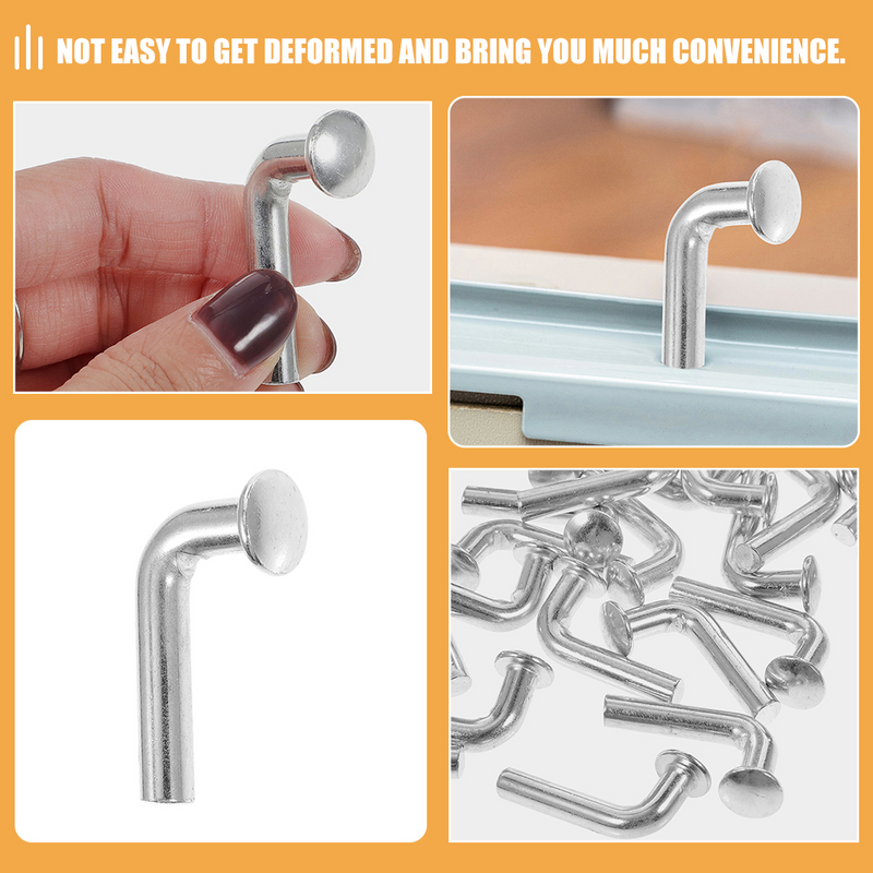50 Pcs Shelf Latches Bolts Heavy Duty Pallet Racking Pin Safety Hooks Bend J Universal Drop Steel Accessories Clips