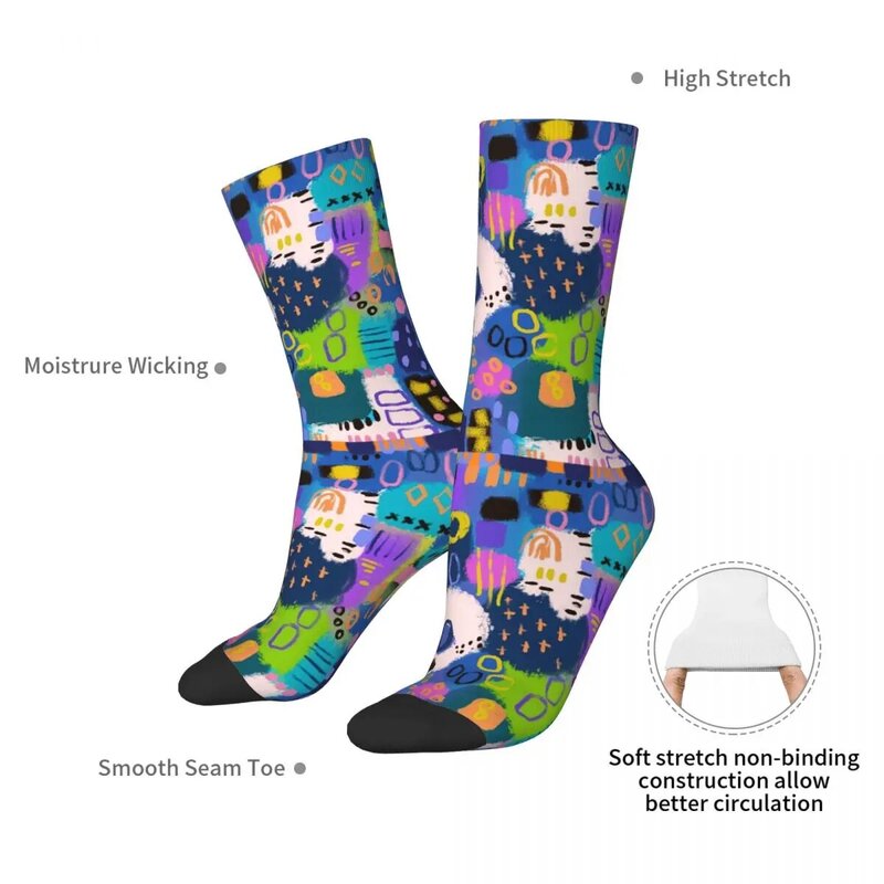 Носки в стиле диско-фонари, поглощающие пот чулки в стиле Харадзюку, всесезонные длинные носки, аксессуары для подарка унисекс
