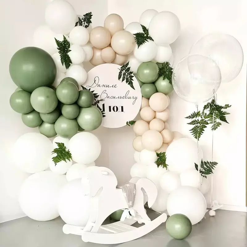 15 Buah Retro Zaitun Hijau Krom Emas Lateks Balon Pesta Ulang Tahun Dekorasi Baby Shower Balon Udara Perayaan Pernikahan Glob