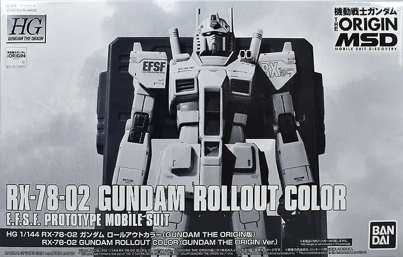 Bandai-figura de acción de GUNDAM para niños, modelo de colección de Anime Original de colores, HG 1/144, RX-78-02, en Stock