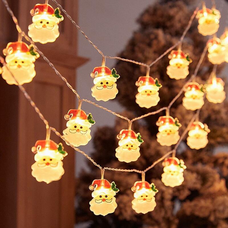 축제 스트링 크리스마스 트리 조명, 따뜻한 아늑한 휴일 산타 클로스 장식, LED 크리스마스 스트링 조명