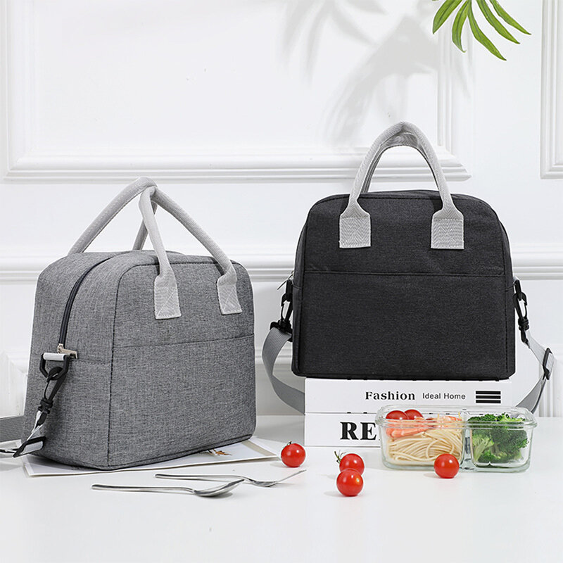 Vendita 27x21.5x15cm portatile sacchetto del pranzo maniglia dispositivo di raffreddamento sacchetto di cibo per studente di lavoro termico scatola di pranzo borsa termica обеденный пакет