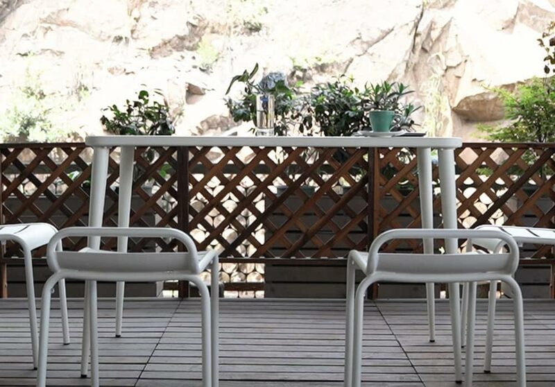BOKKOLIK zestaw 2 nowoczesnych krzeseł ogrodowych o wysokości 21 cali metalowa krzesło do jadalni kuchenna z niskim oparciem na zewnętrzne krzesła kawiarniane