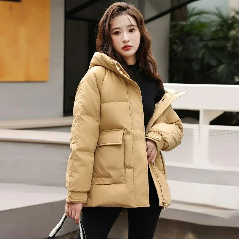 2023 New Women Down Cotton Coat Winter Jacket Female Short Parkas Loose Thick Outwear Leisure Time Versatile Fashion Overcoat