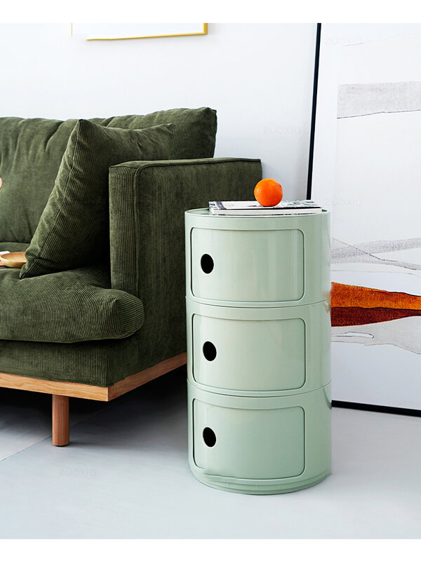 Table de chevet ronde nordique, rangement créatif moderne, armoire MELCabinet, plastique simple à côté de la table, meuble d'appoint, meubles de salon