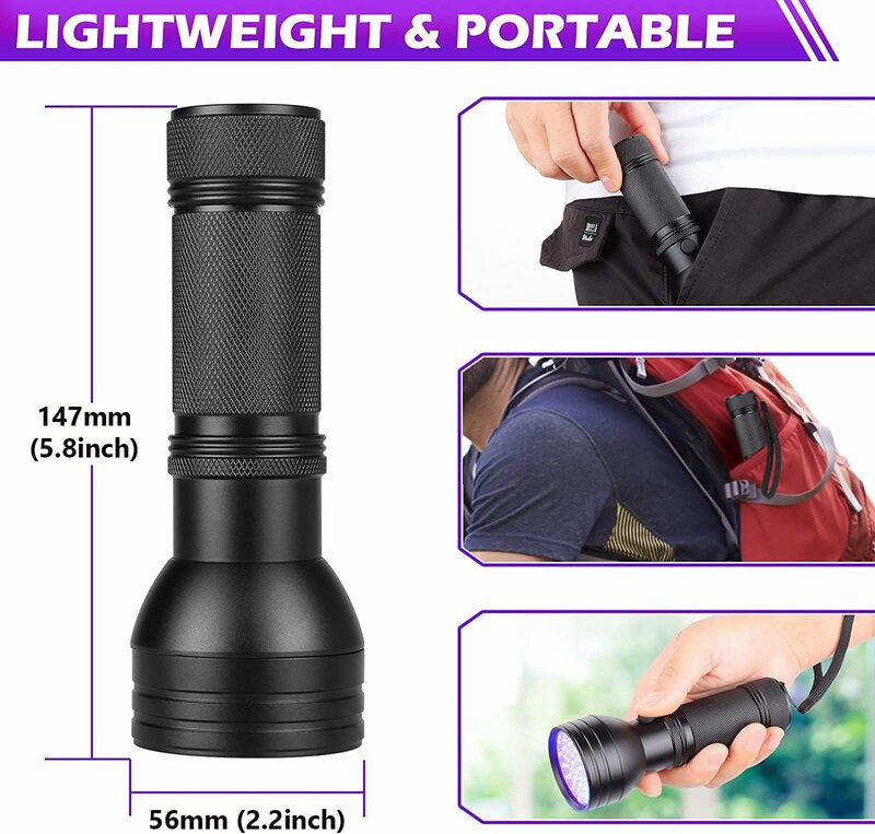 1 pcs of UV Flashlight Black Light, 51 LED 395nm UV Flashlight Black Light