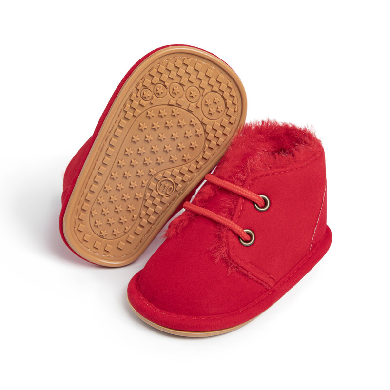 Sepatu dasar lembut bayi baru lahir, sepatu kasual olahraga Anti selip hangat hari pertama bayi baru lahir musim gugur dan musim dingin untuk bayi laki-laki dan perempuan