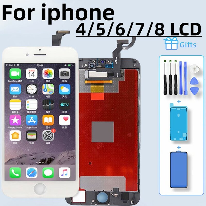 AAA+ Genuine LCD For Iphone 4 5 6 6S Display Touch Screen Digitizer Assembly for iPhone 6 7 8Plus LCD Replacement for iPhone 8