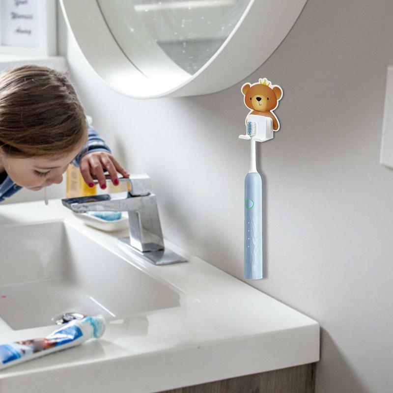 Soporte adhesivo para cepillos de dientes y vasos, gancho para cepillos de dientes montado en la pared, soporte autoadhesivo para cepillos de dientes para niños, 2 piezas