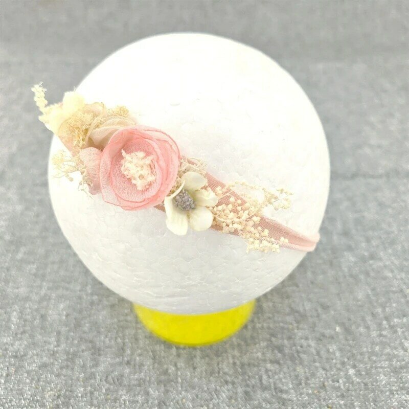 K5DD Fascia per foto per neonato Fasce per capelli per neonate adorabili Elegante copricapo a fiori