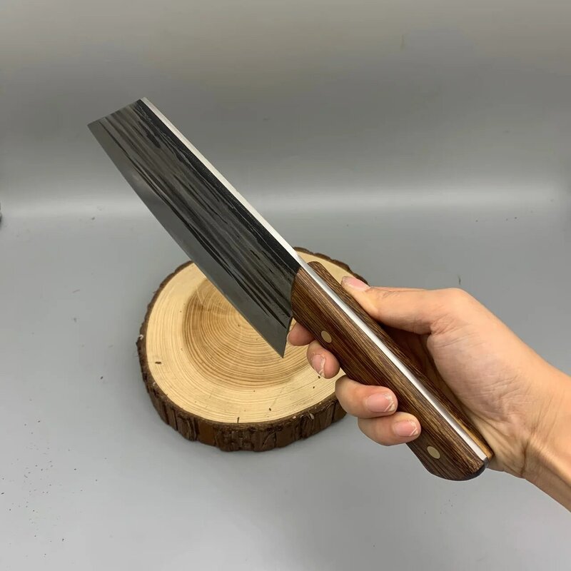 Faca de corte de osso de aço inoxidável faca do chef mão-forjada faca de corte de carne legumes cutelo alta dureza cozinha
